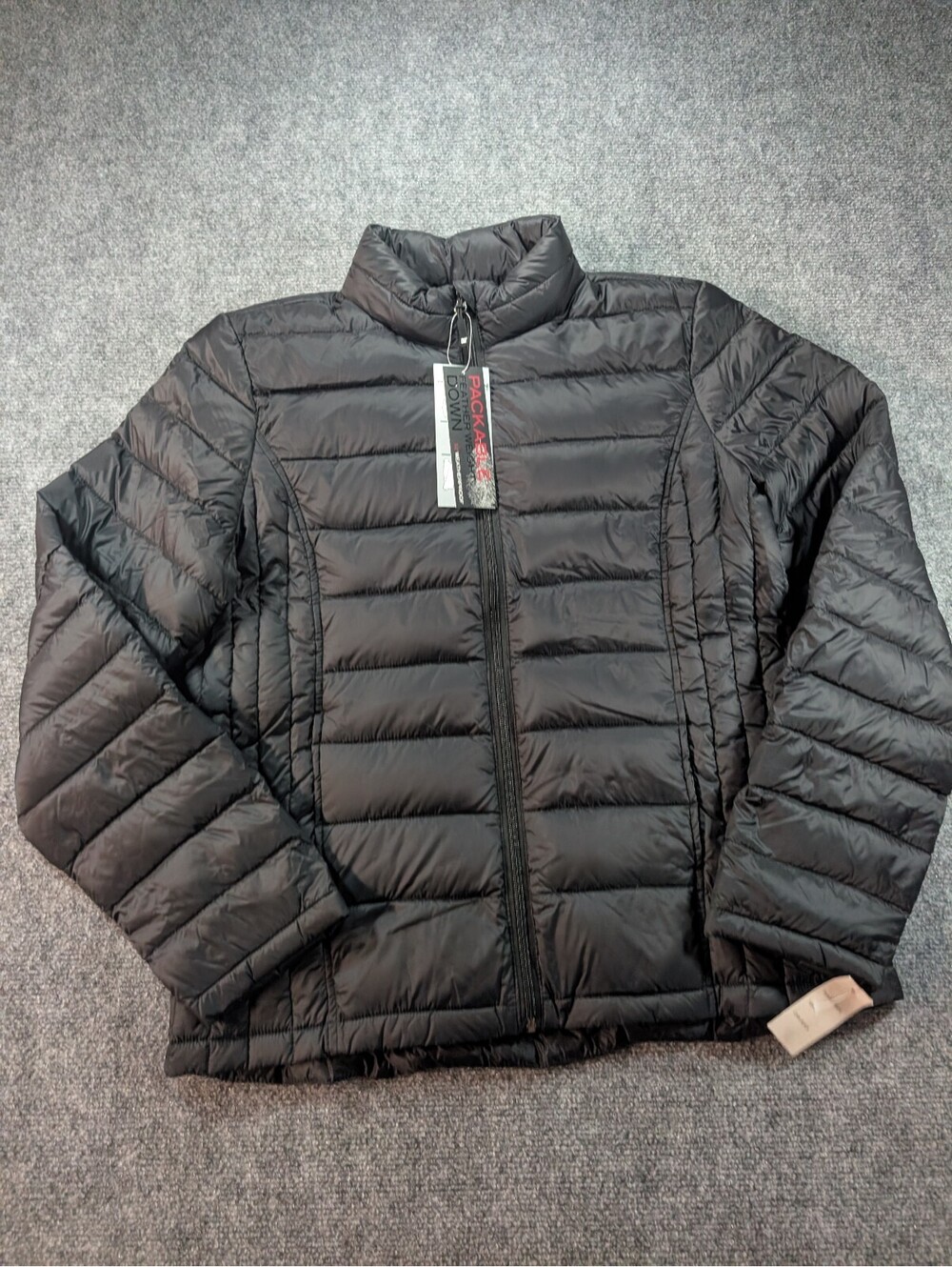 32 Degrees Women's Large Black Packable Down Jacket Quilted Puffer NWT